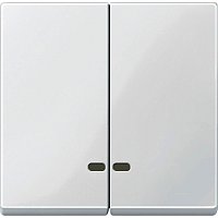 Лицевая панель Schneider Electric Merten System M для 2-кл. выключателя с подсветкой полярно белый